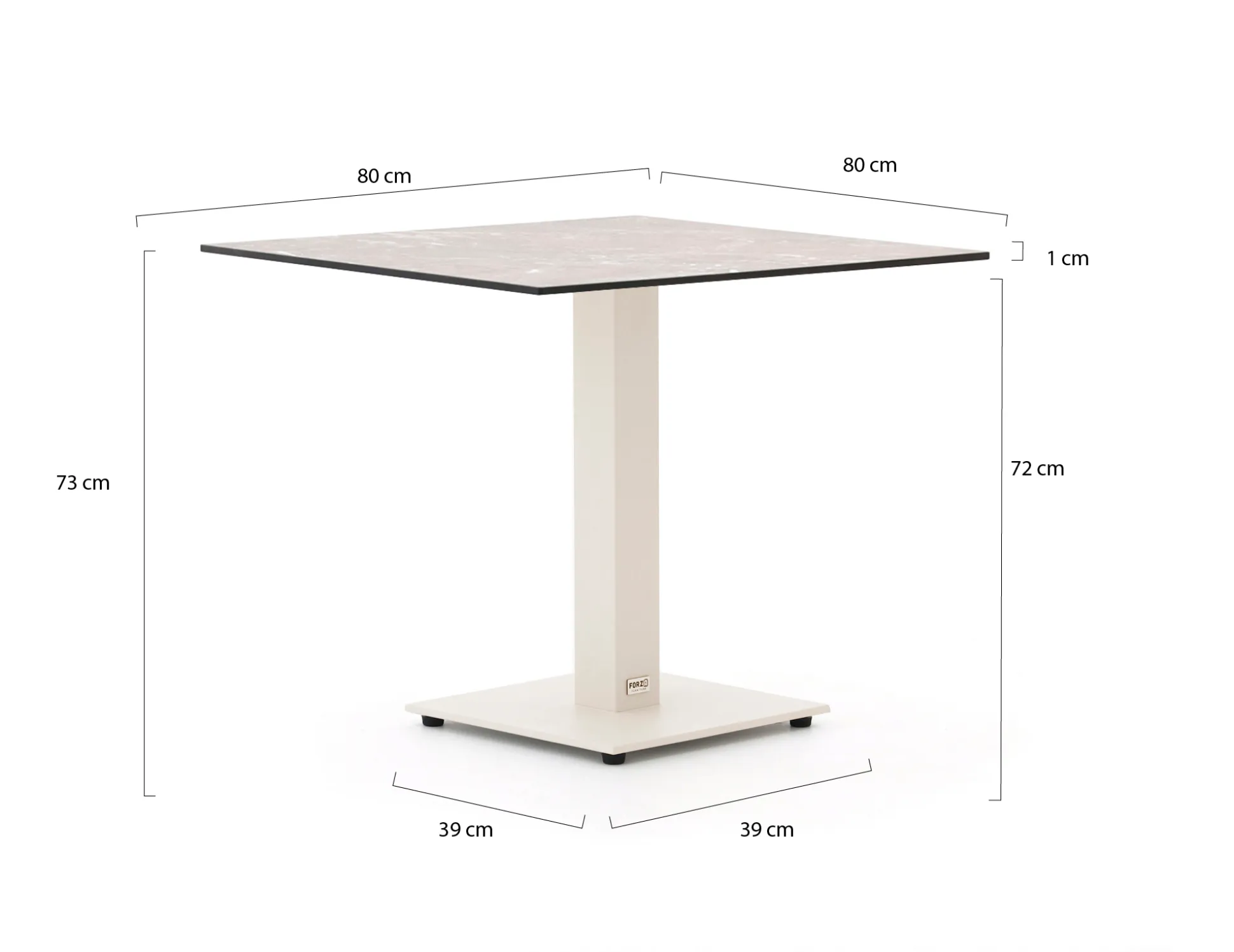 Forza Orta tuintafel 80x80x73cm