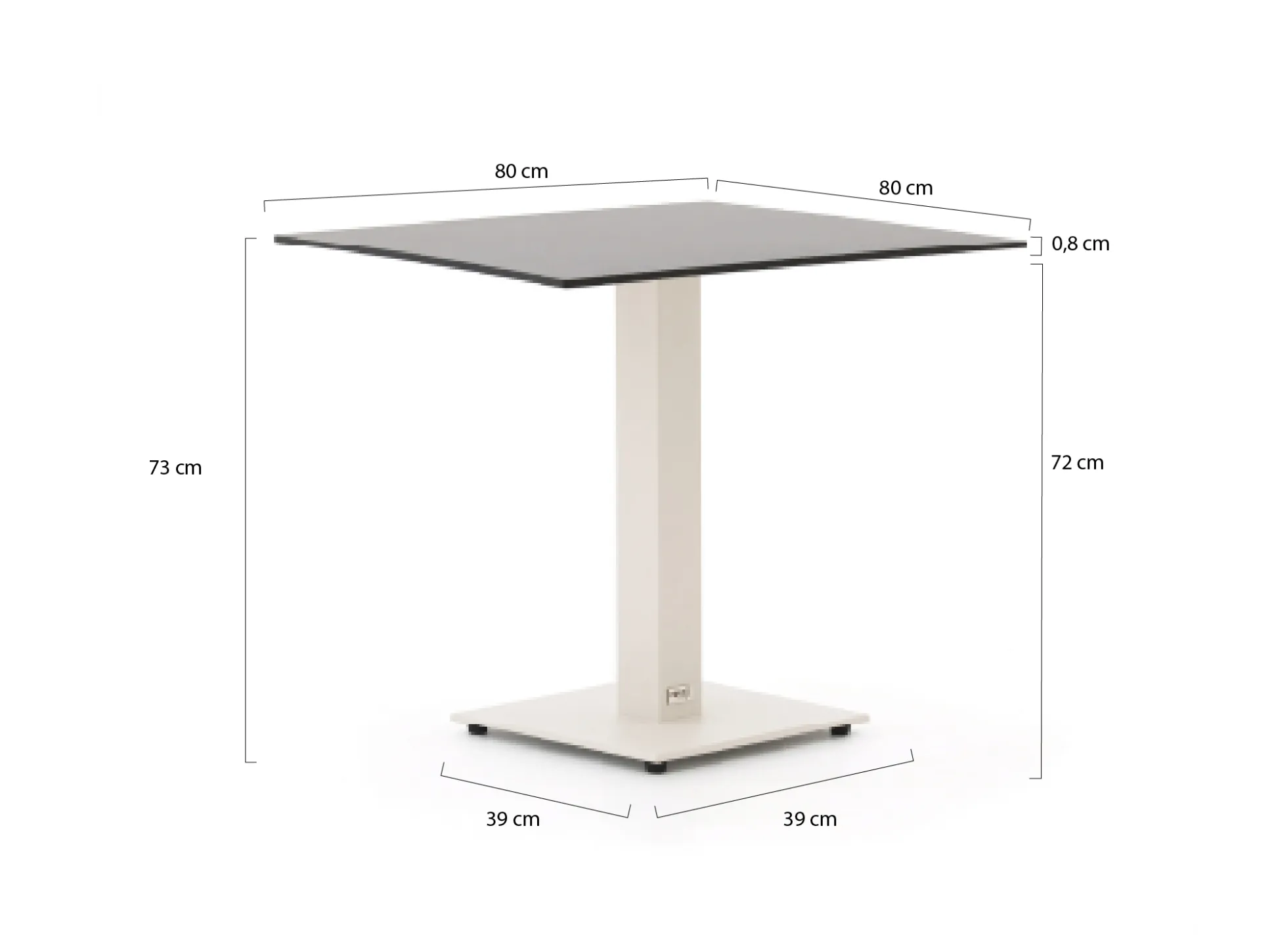 Forza Orta tuintafel 80x80x73cm