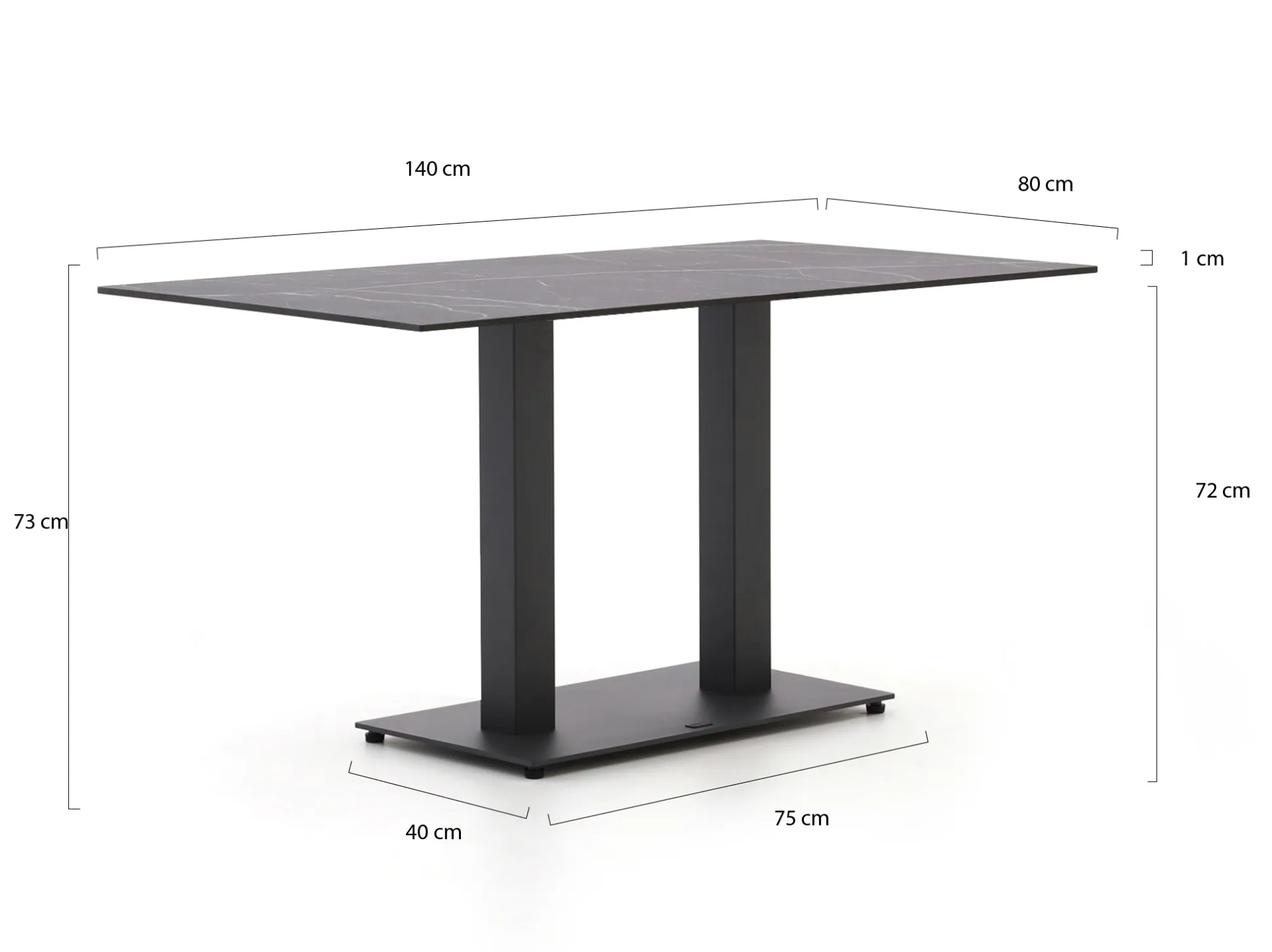 Forza Orta tuintafel 140x80x73cm