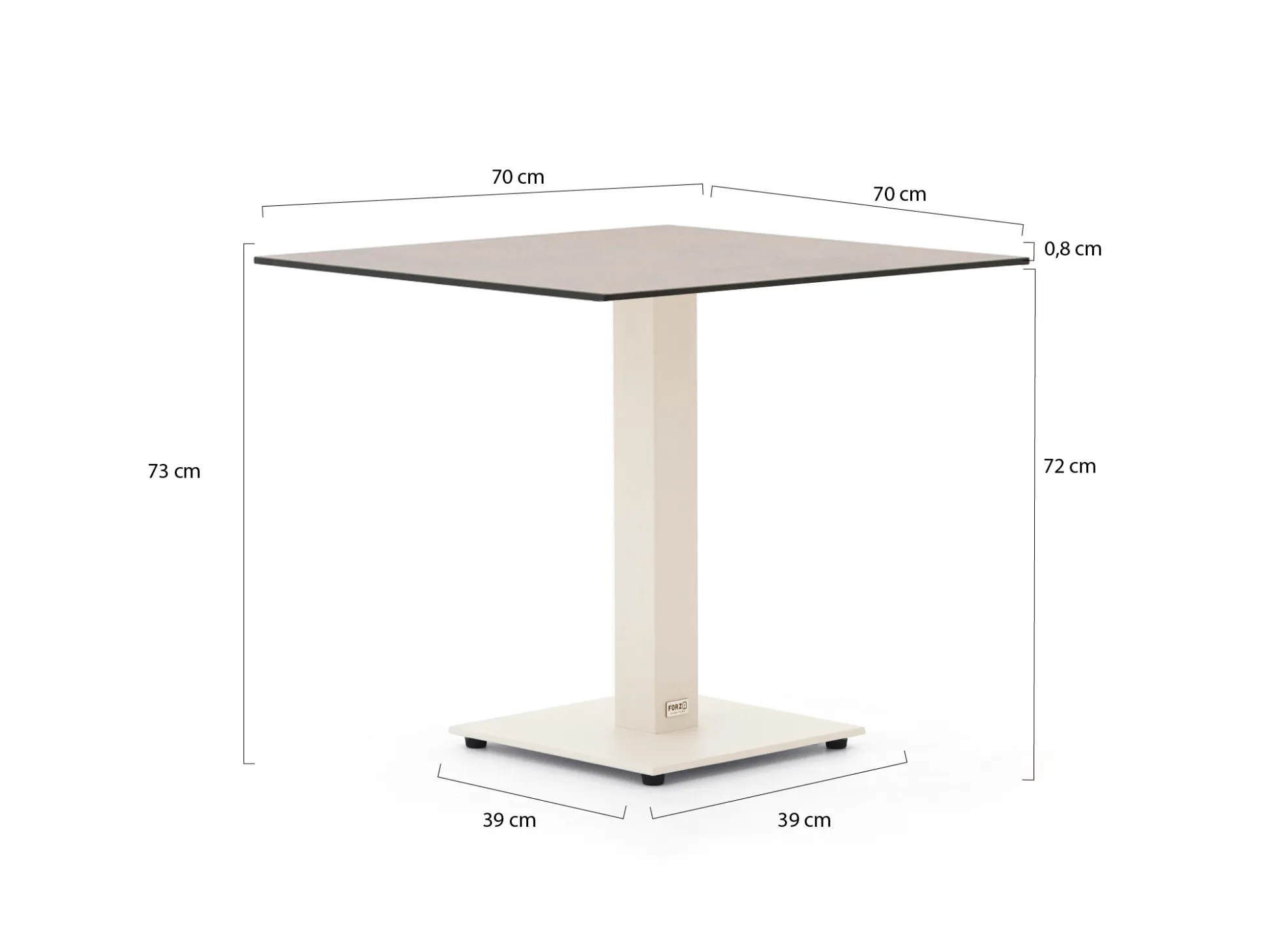 Forza Orta tuintafel 70x70x73cm