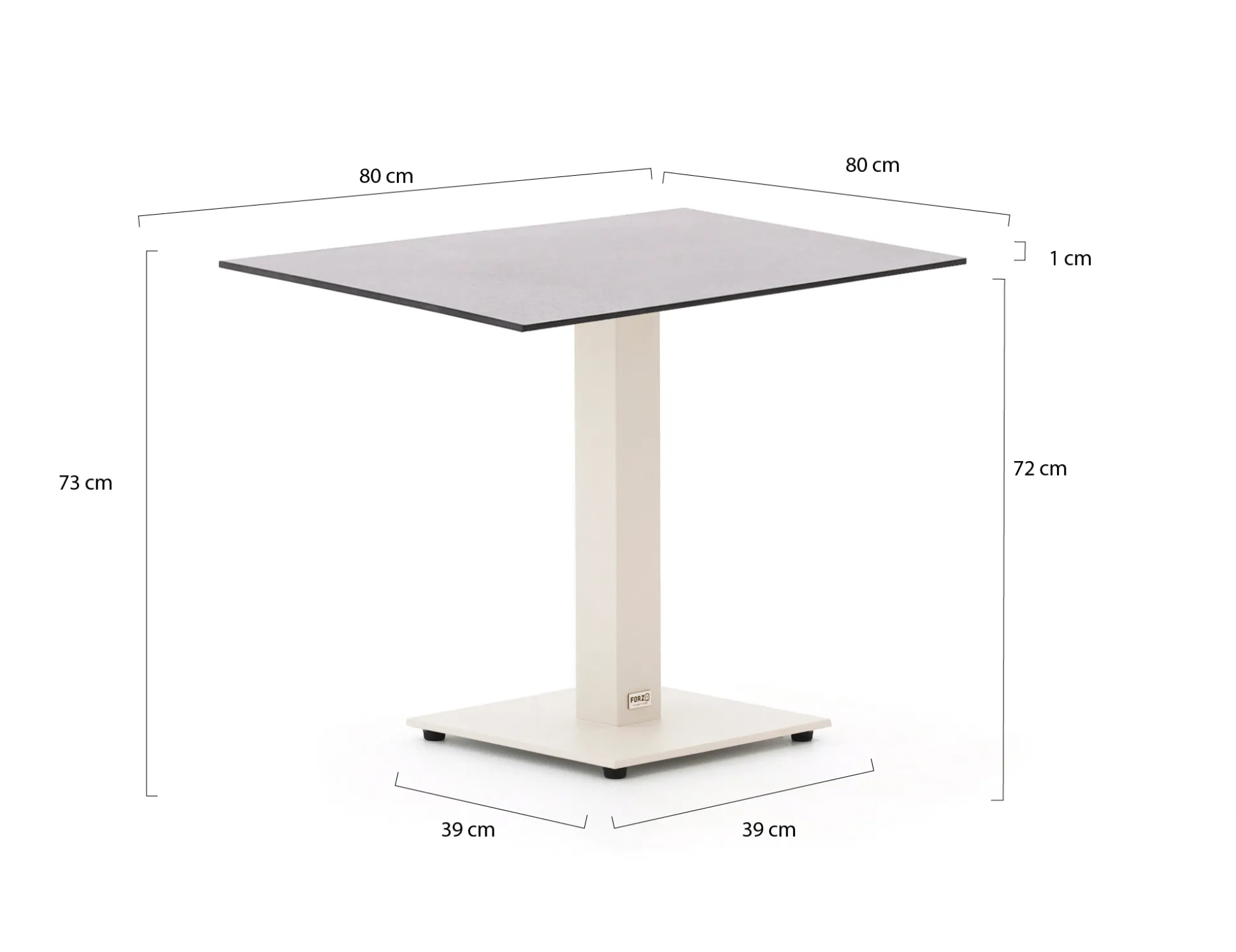 Forza Orta tuintafel 80x80x73cm