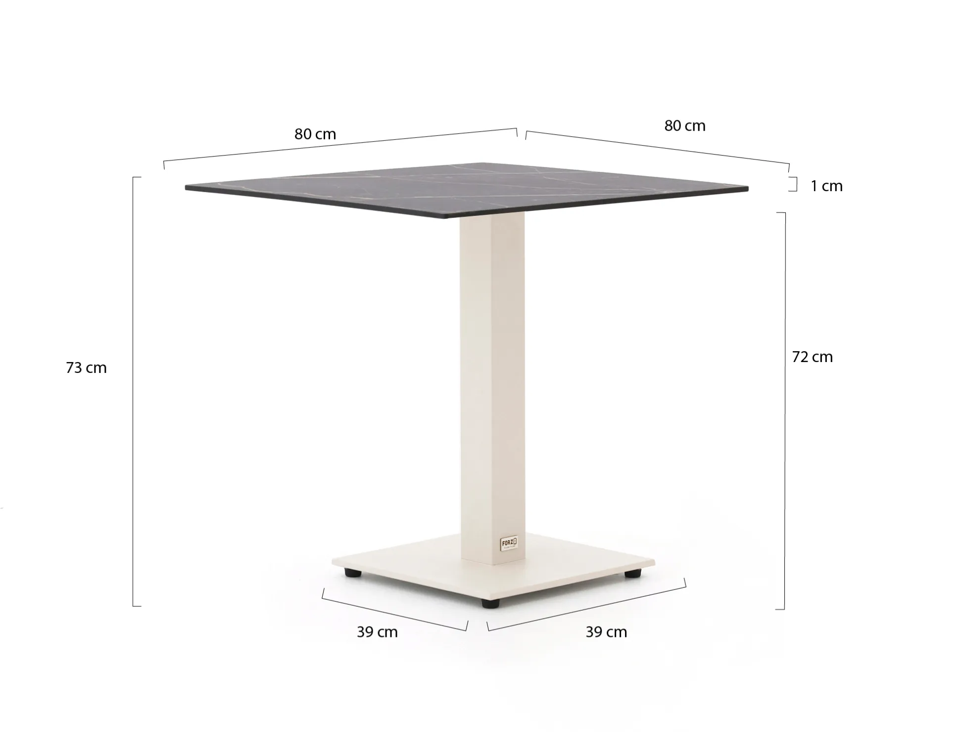 Forza Orta tuintafel 80x80x73cm