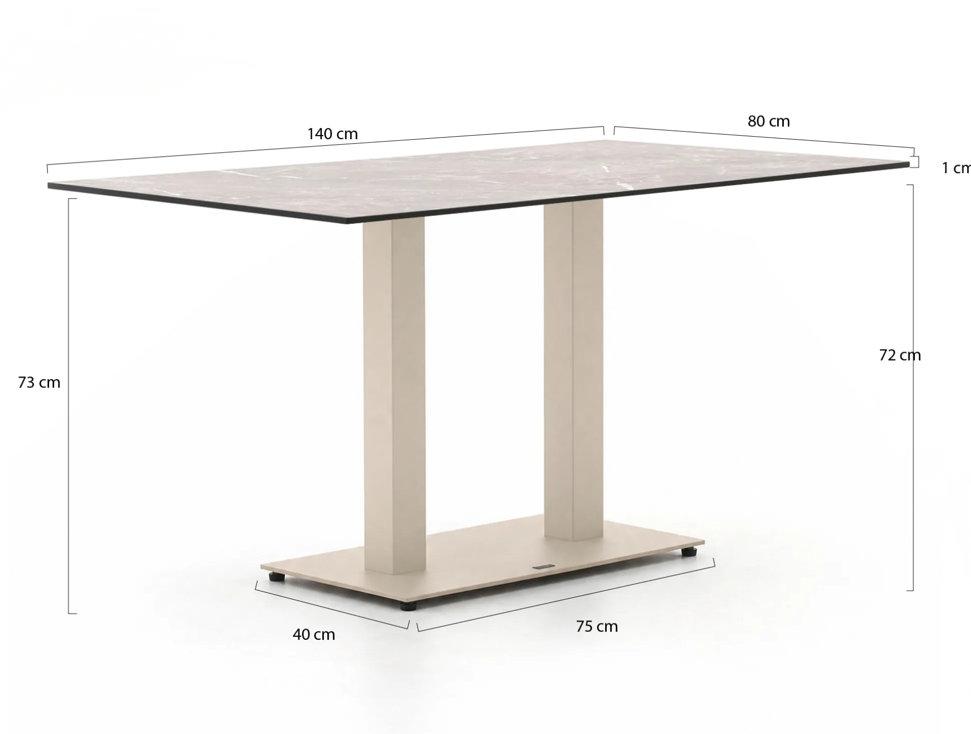 Forza Orta tuintafel 140x80x73cm