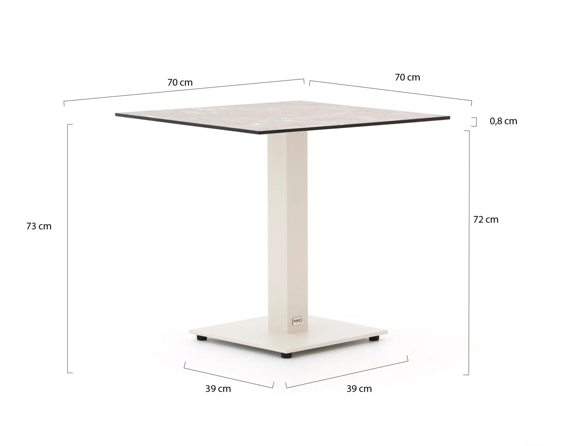 Forza Orta tuintafel 70x70x73cm