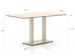 Forza Orta tuintafel 140x80x73cm