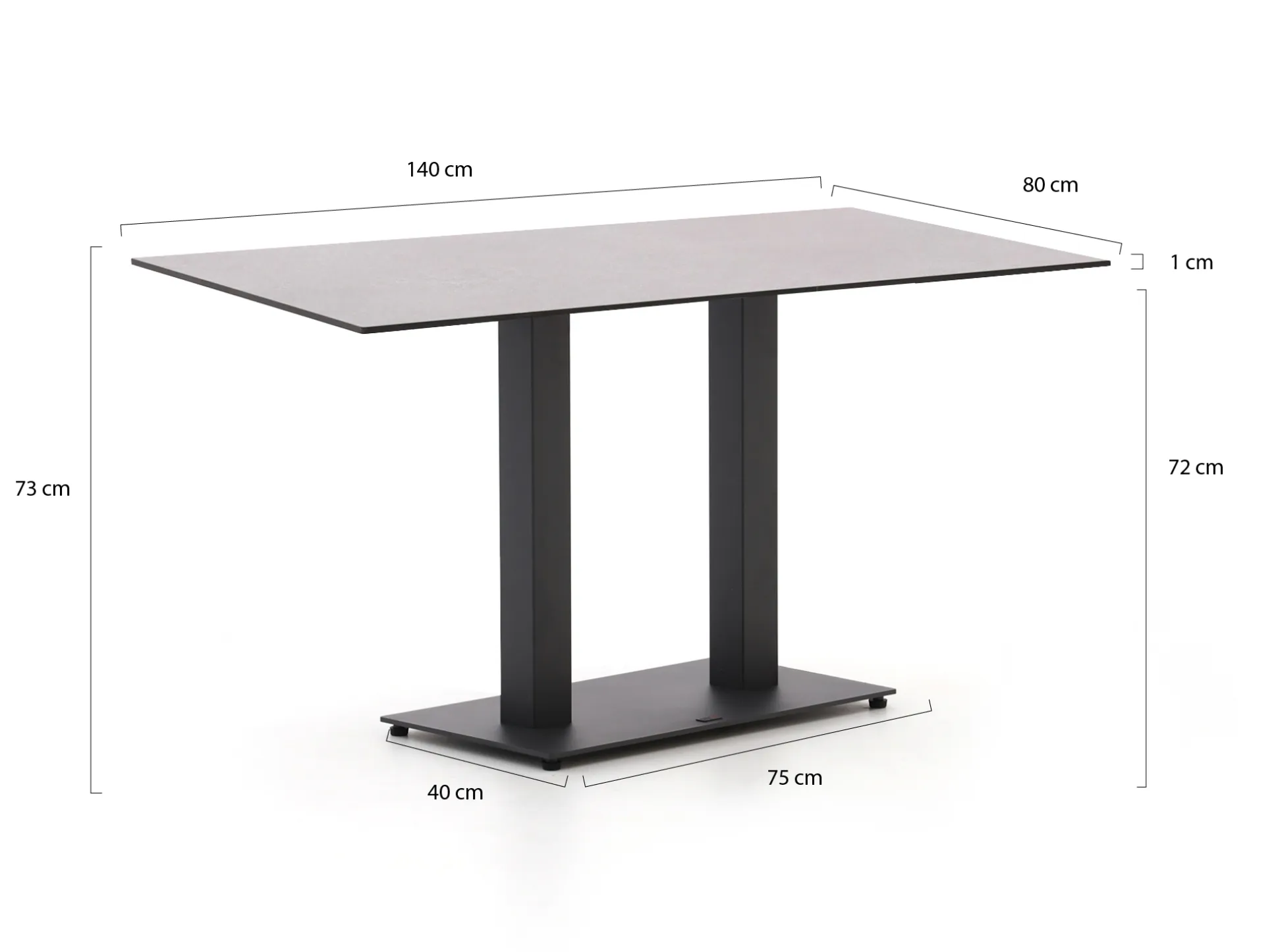 Forza Orta tuintafel 140x80x73cm