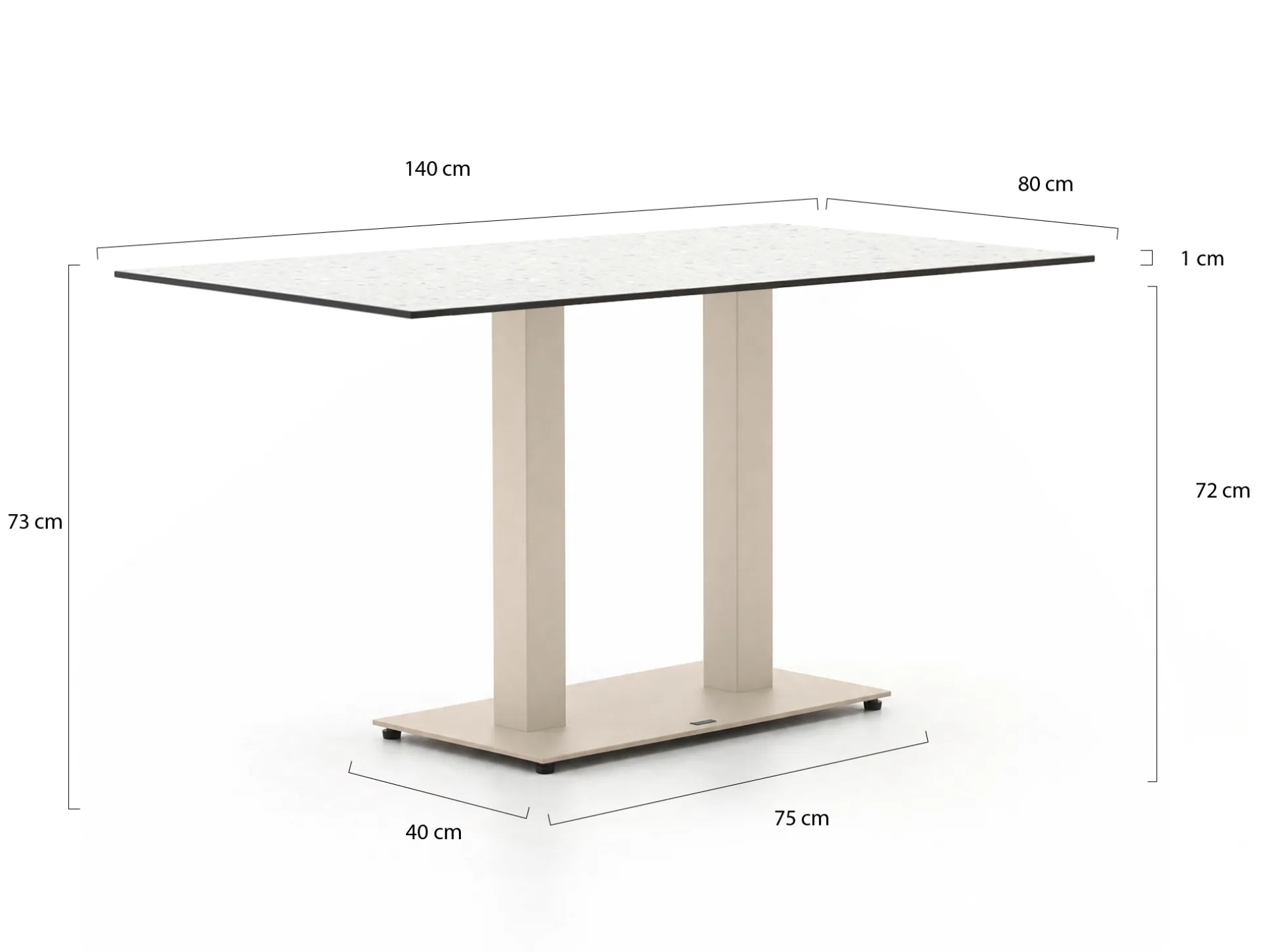 Forza Orta tuintafel 140x80x73cm