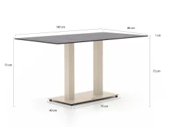 Forza Orta tuintafel 140x80x73cm