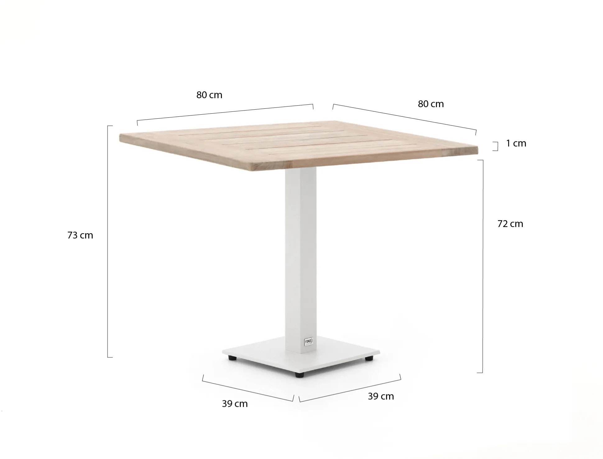 Forza Orta tuintafel 80x80x75cm
