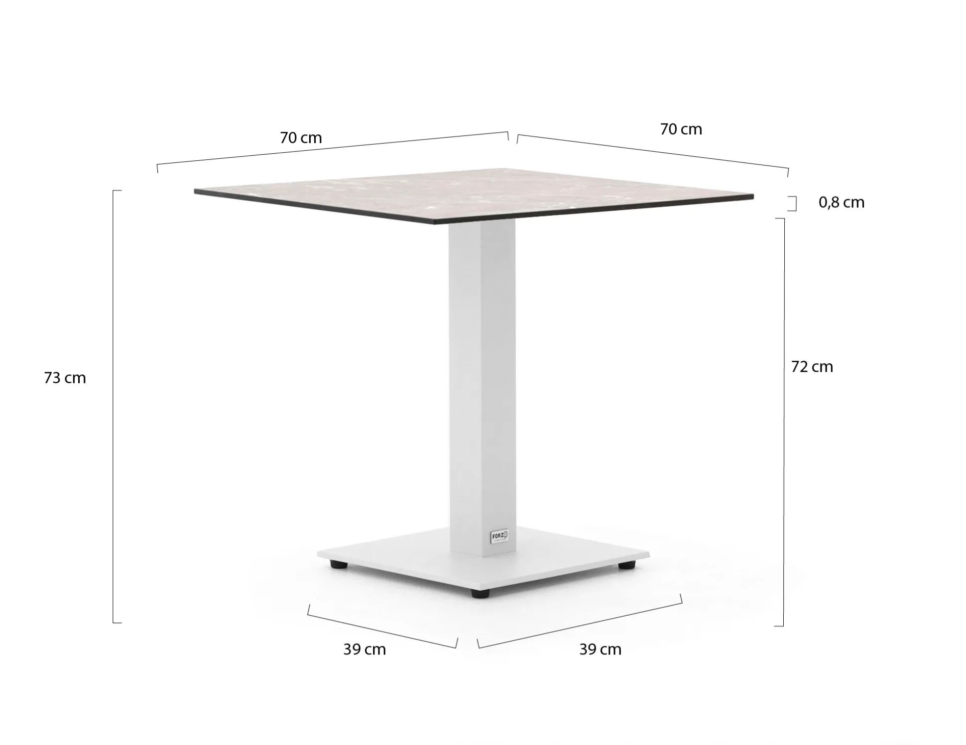Forza Orta tuintafel 70x70x73cm