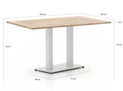 Forza Orta tuintafel 140x80x75cm