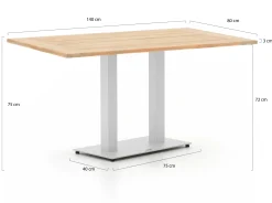 Forza Orta tuintafel 140x80x75cm
