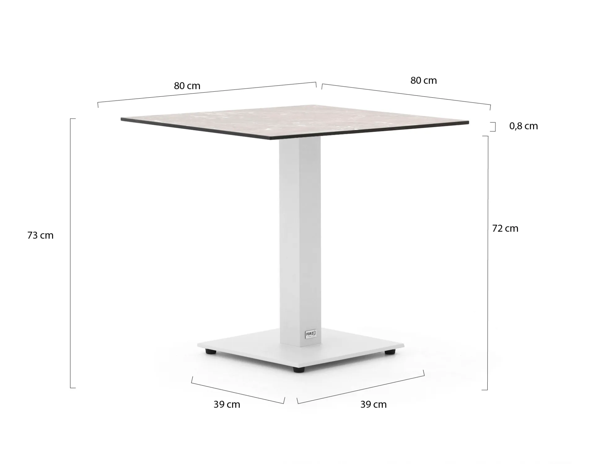 Forza Orta tuintafel 80x80x73cm