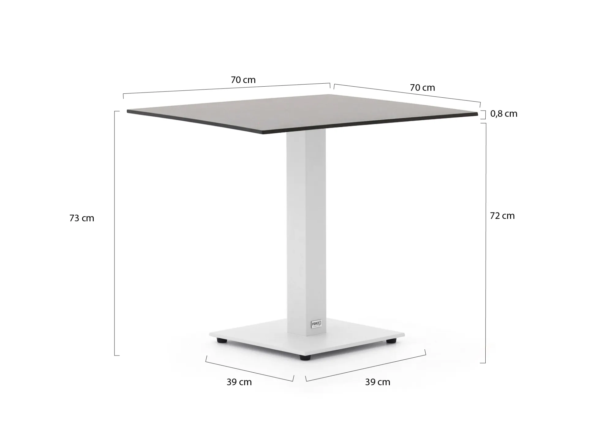 Forza Orta tuintafel 70x70x73cm
