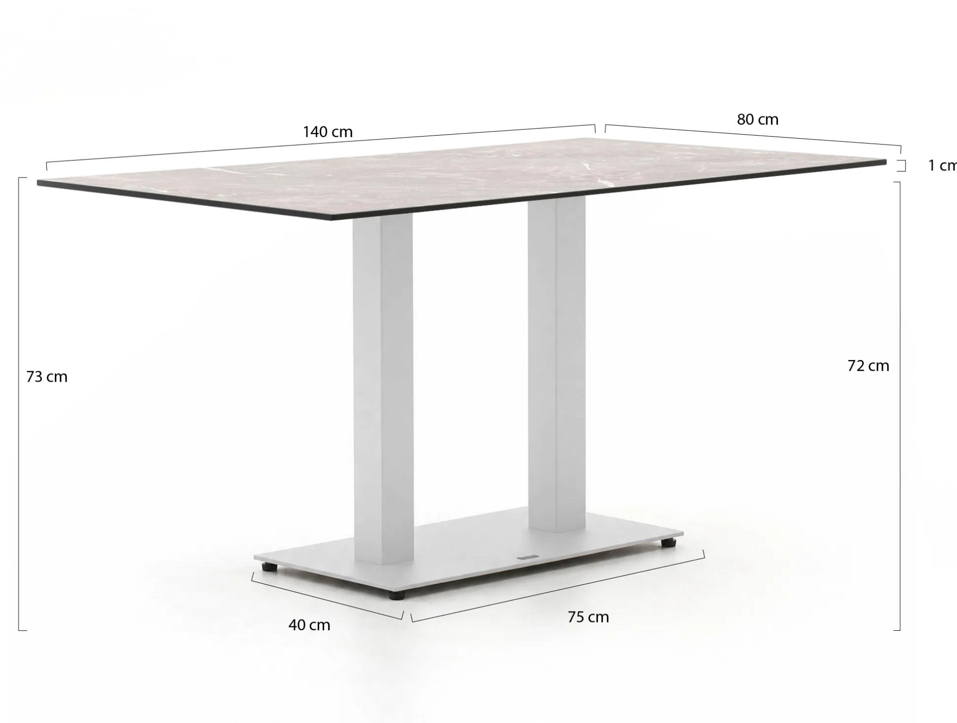 Forza Orta tuintafel 140x80x73cm