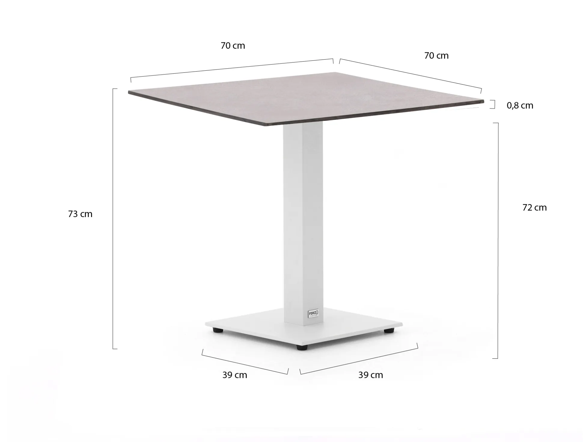 Forza Orta tuintafel 70x70x73cm