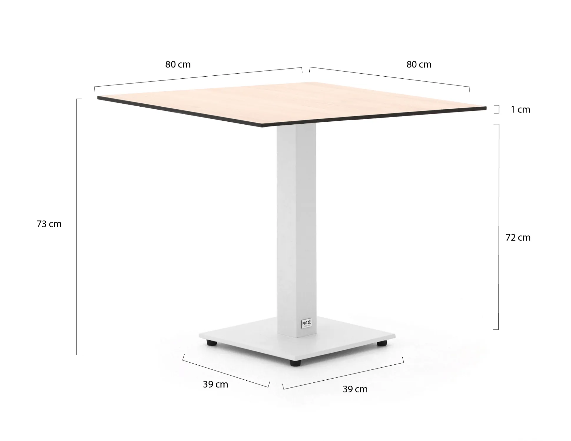 Forza Orta tuintafel 80x80x73cm