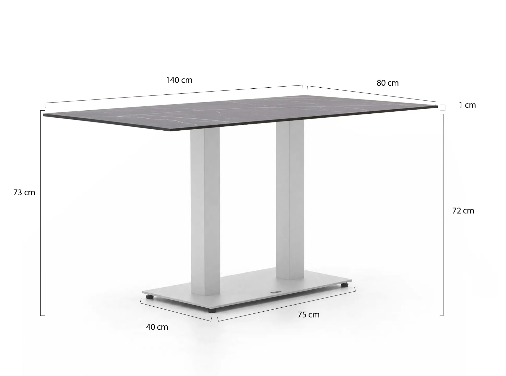 Forza Orta tuintafel 140x80x73cm