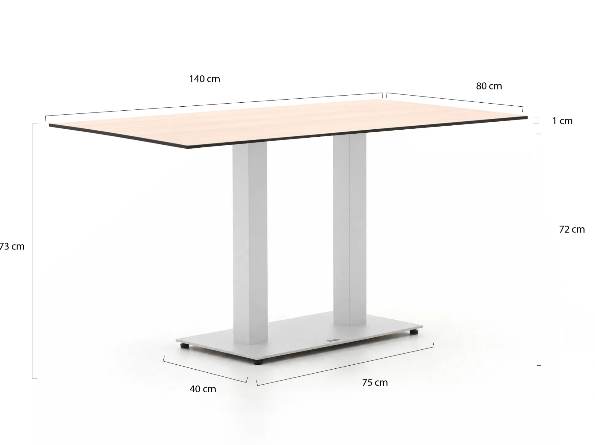 Forza Orta tuintafel 140x80x73cm