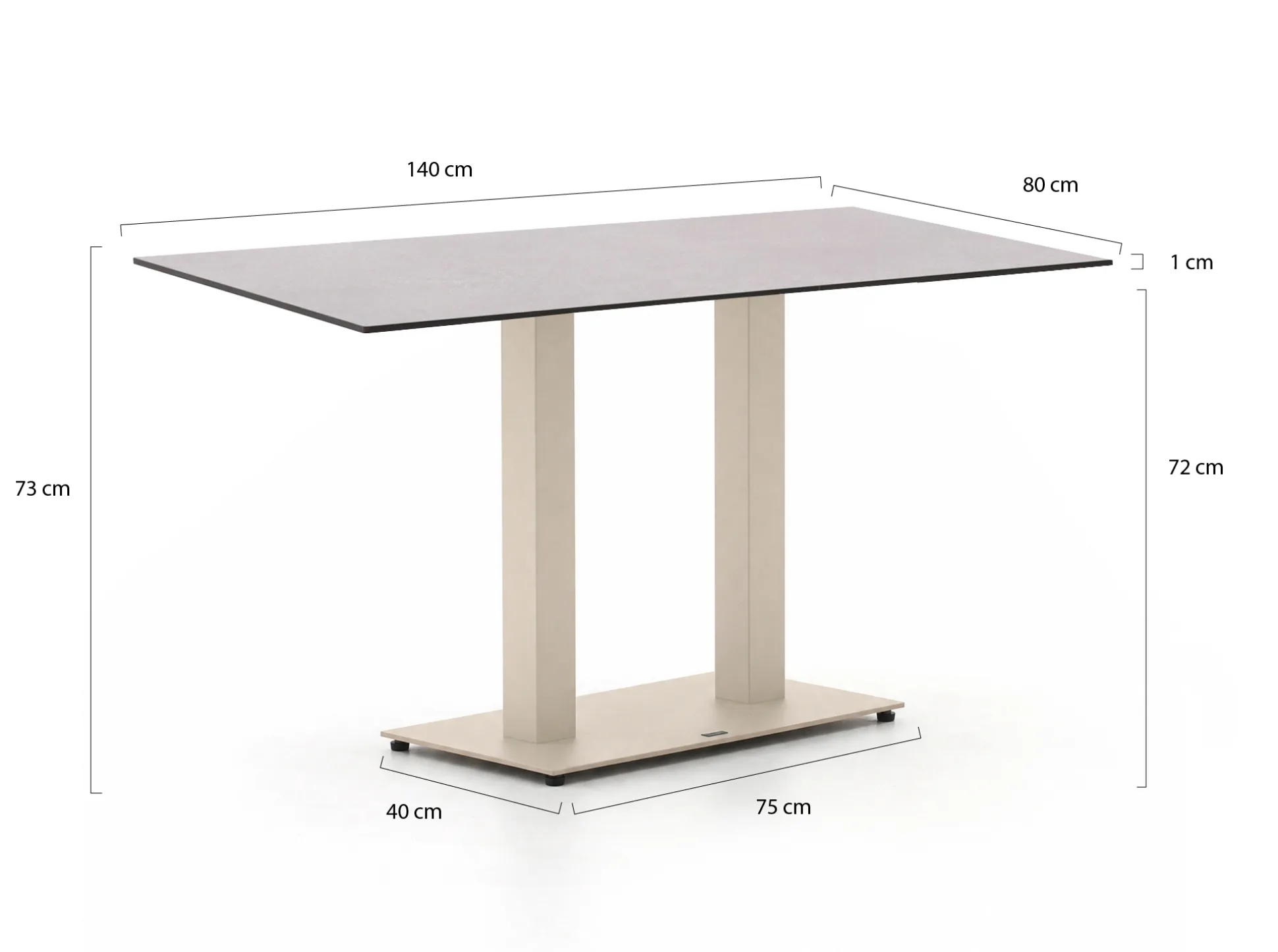 Forza Orta tuintafel 140x80x73cm