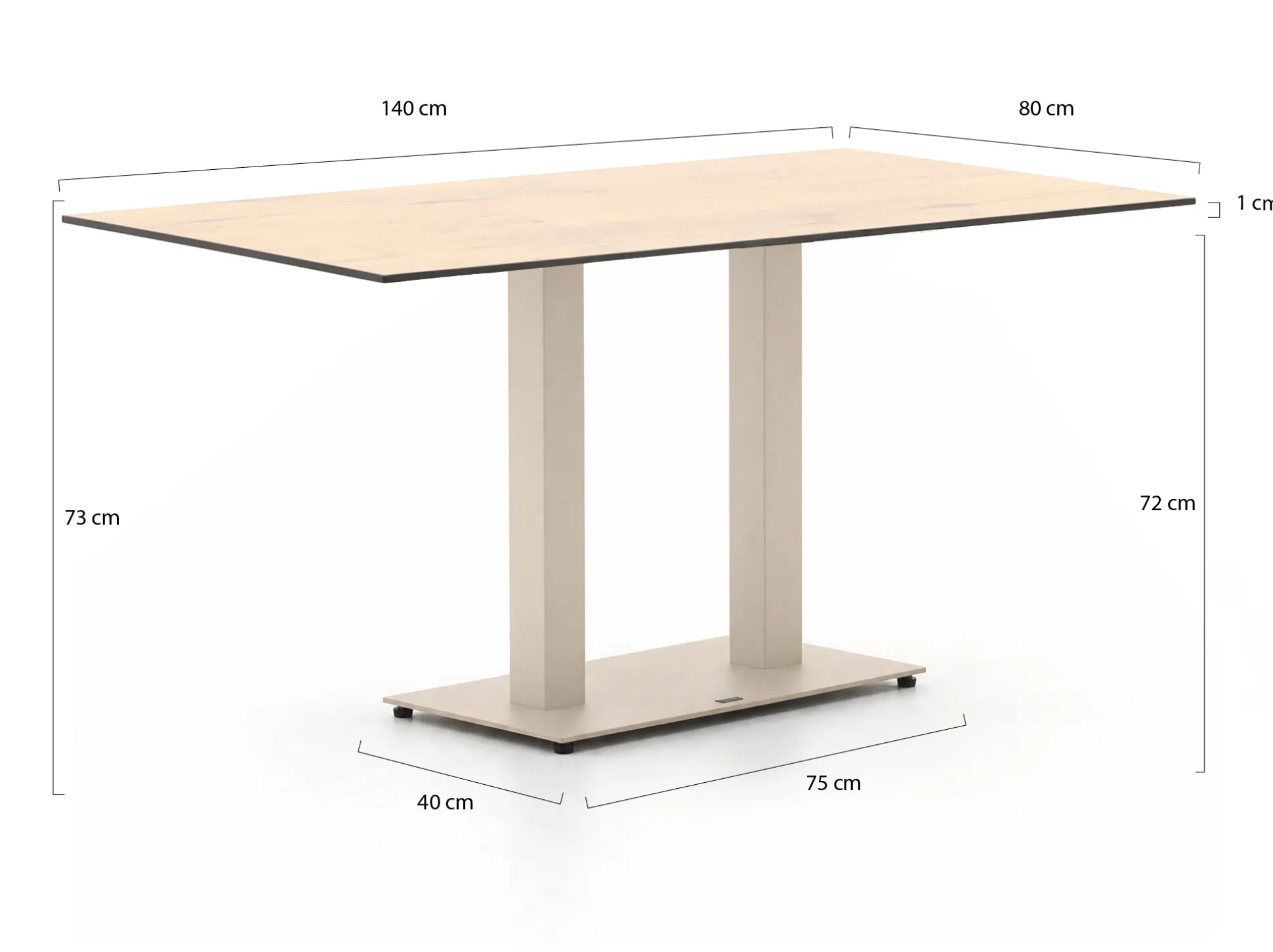 Forza Orta tuintafel 140x80x73cm