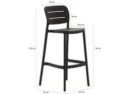Forza Pazzia/ROUGH-X 180cm barset 5-delig stapelbaar