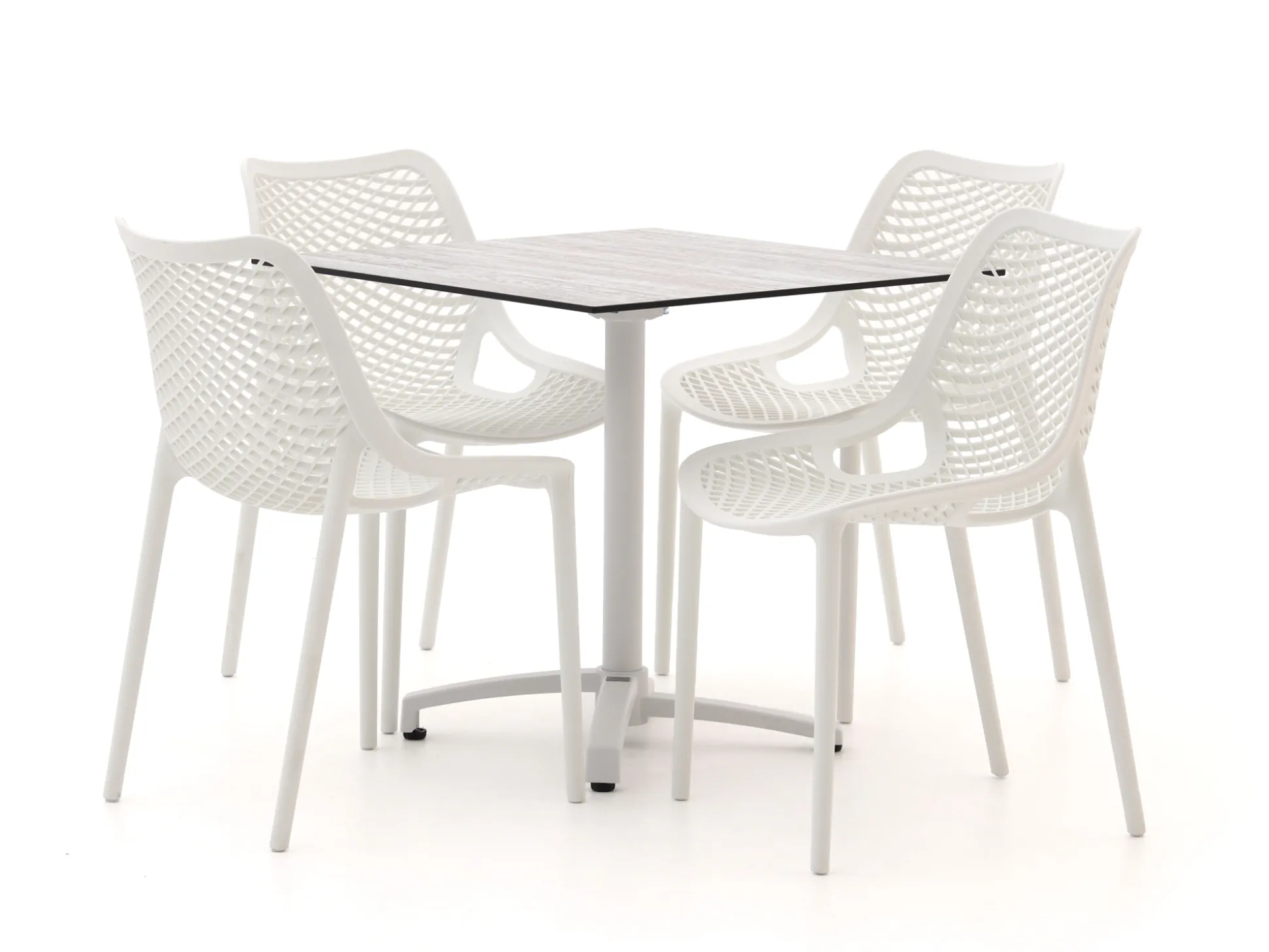 Forza Ripi/Canzo 80cm dining tuinset 5-delig stapelbaar inklapbaar