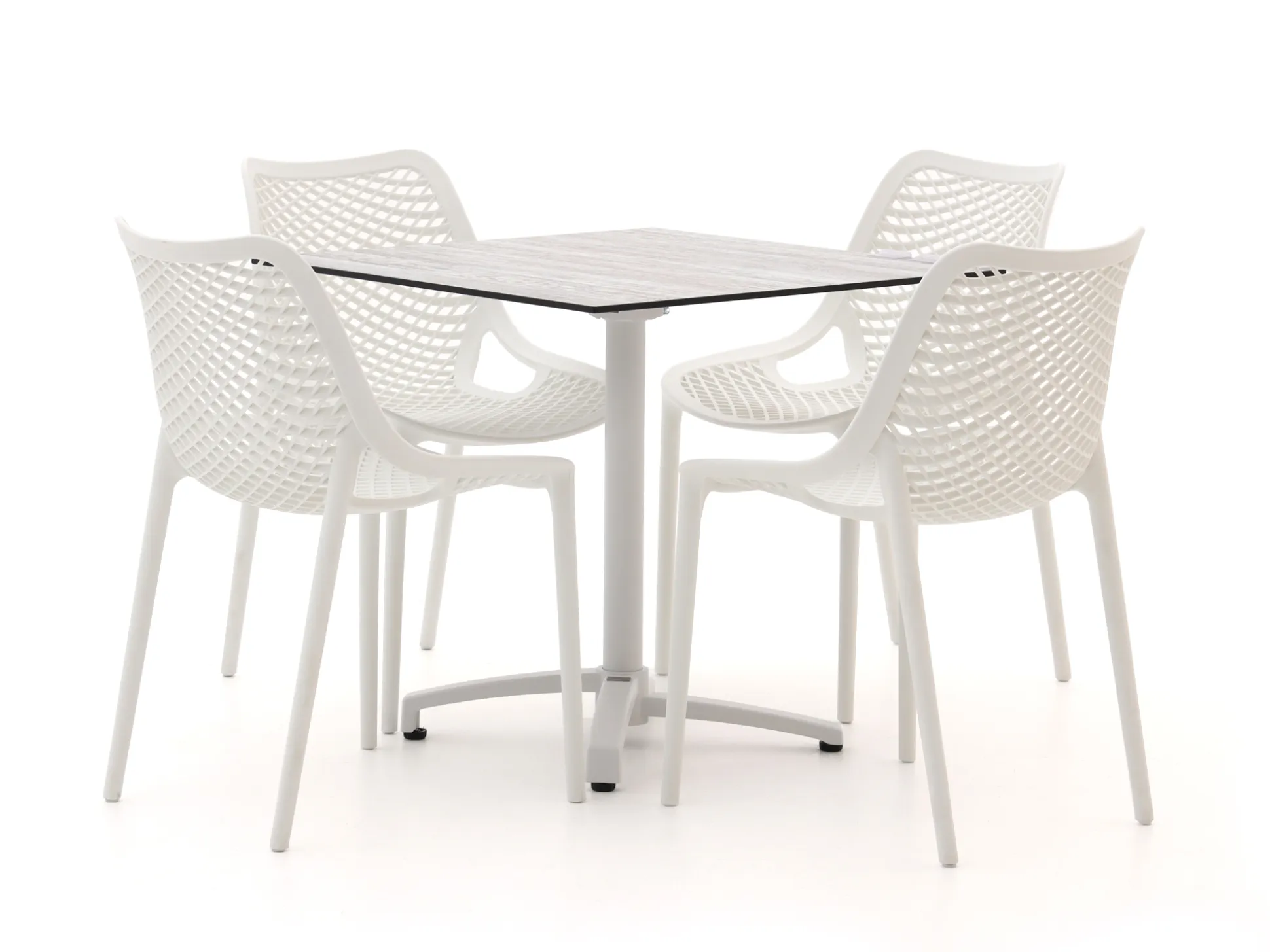 Forza Ripi/Canzo 80cm dining tuinset 5-delig stapelbaar inklapbaar