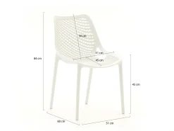 Forza Ripi/Canzo 80cm dining tuinset 5-delig stapelbaar inklapbaar
