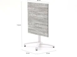 Forza Ripi/Canzo 80cm dining tuinset 5-delig stapelbaar inklapbaar
