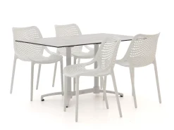 Forza Ripi/Canzo 140cm dining tuinset 5-delig stapelbaar inklapbaar