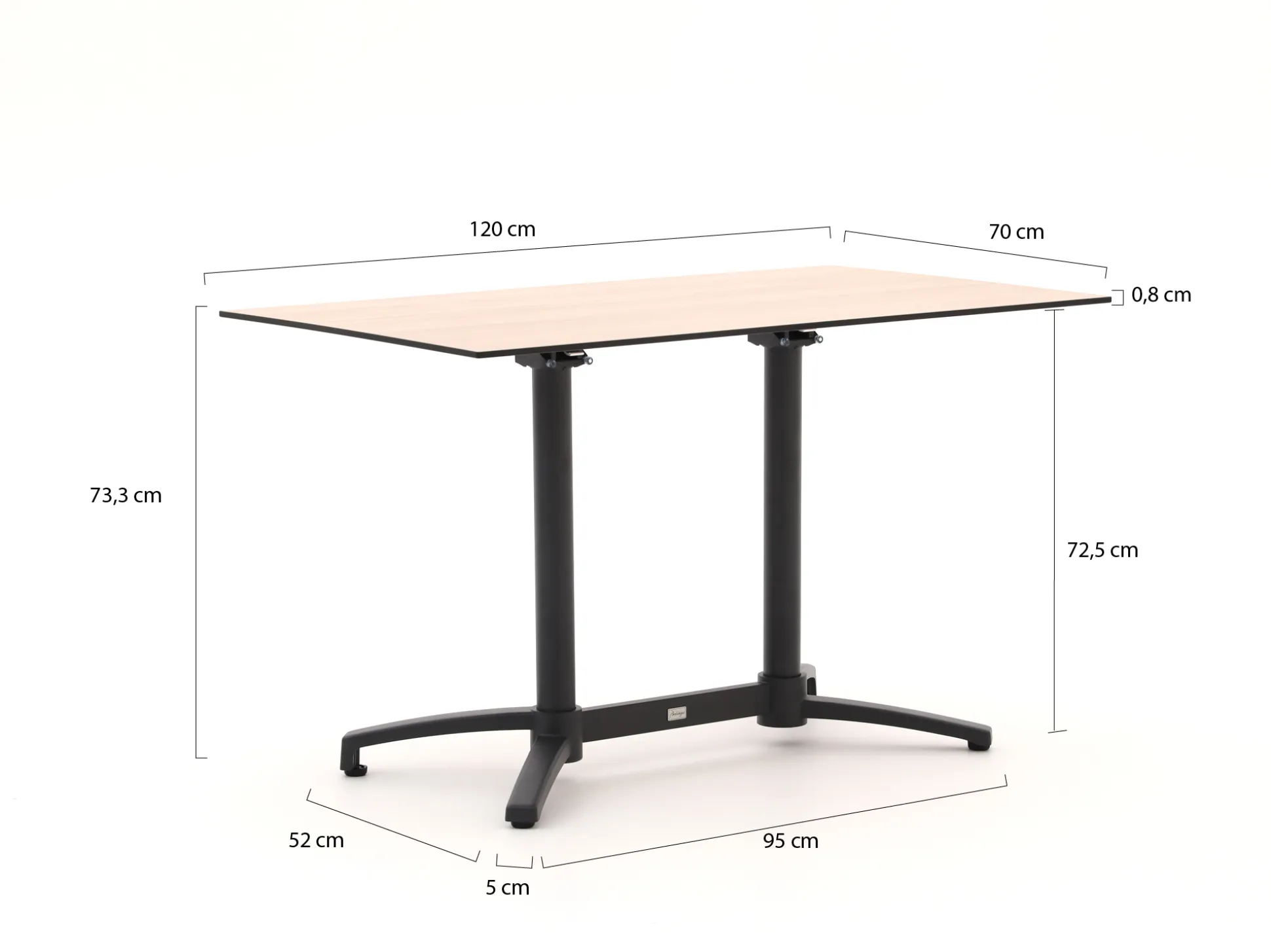 Forza Ripi/Canzo 140cm dining tuinset 5-delig stapelbaar inklapbaar