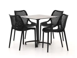 Forza Ripi/Canzo 80cm dining tuinset 5-delig stapelbaar inklapbaar