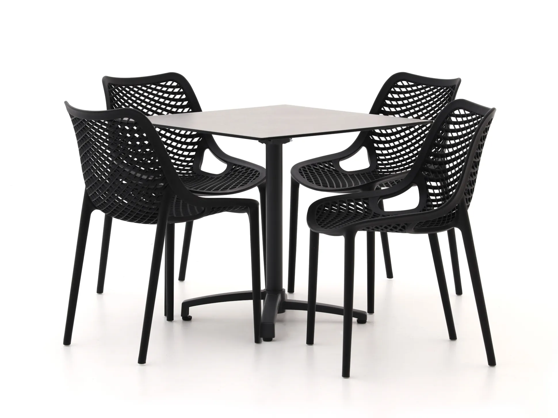 Forza Ripi/Canzo 80cm dining tuinset 5-delig stapelbaar inklapbaar