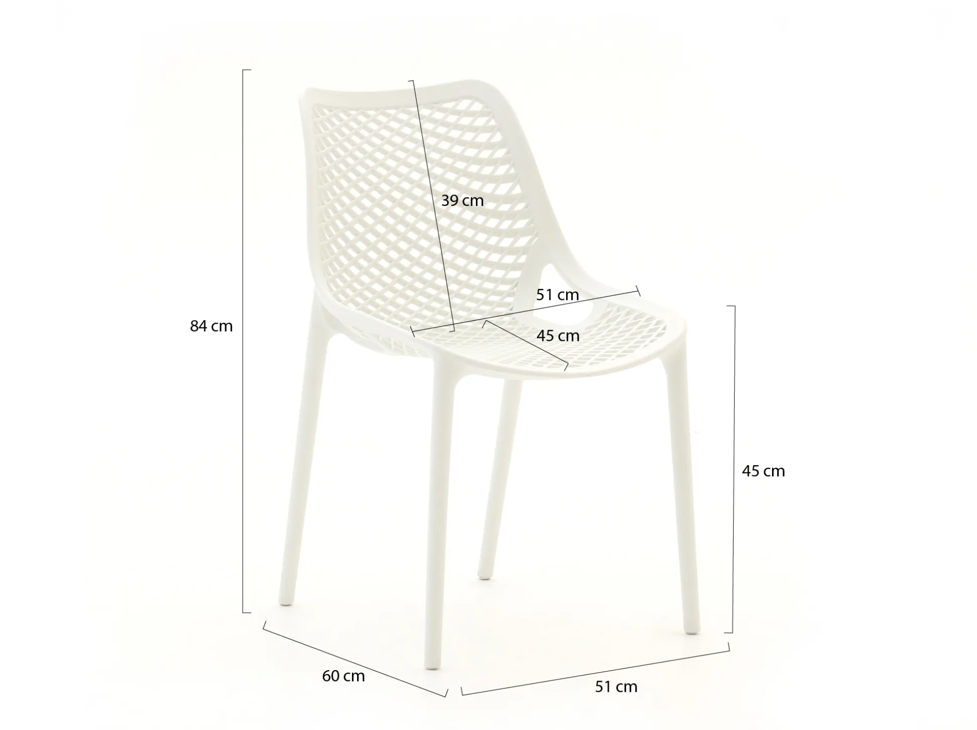 Forza Ripi/Fidenza 160cm dining tuinset 5-delig stapelbaar