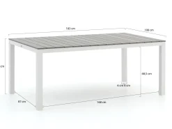 Forza Ripi/Fidenza 183cm dining tuinset 5-delig stapelbaar