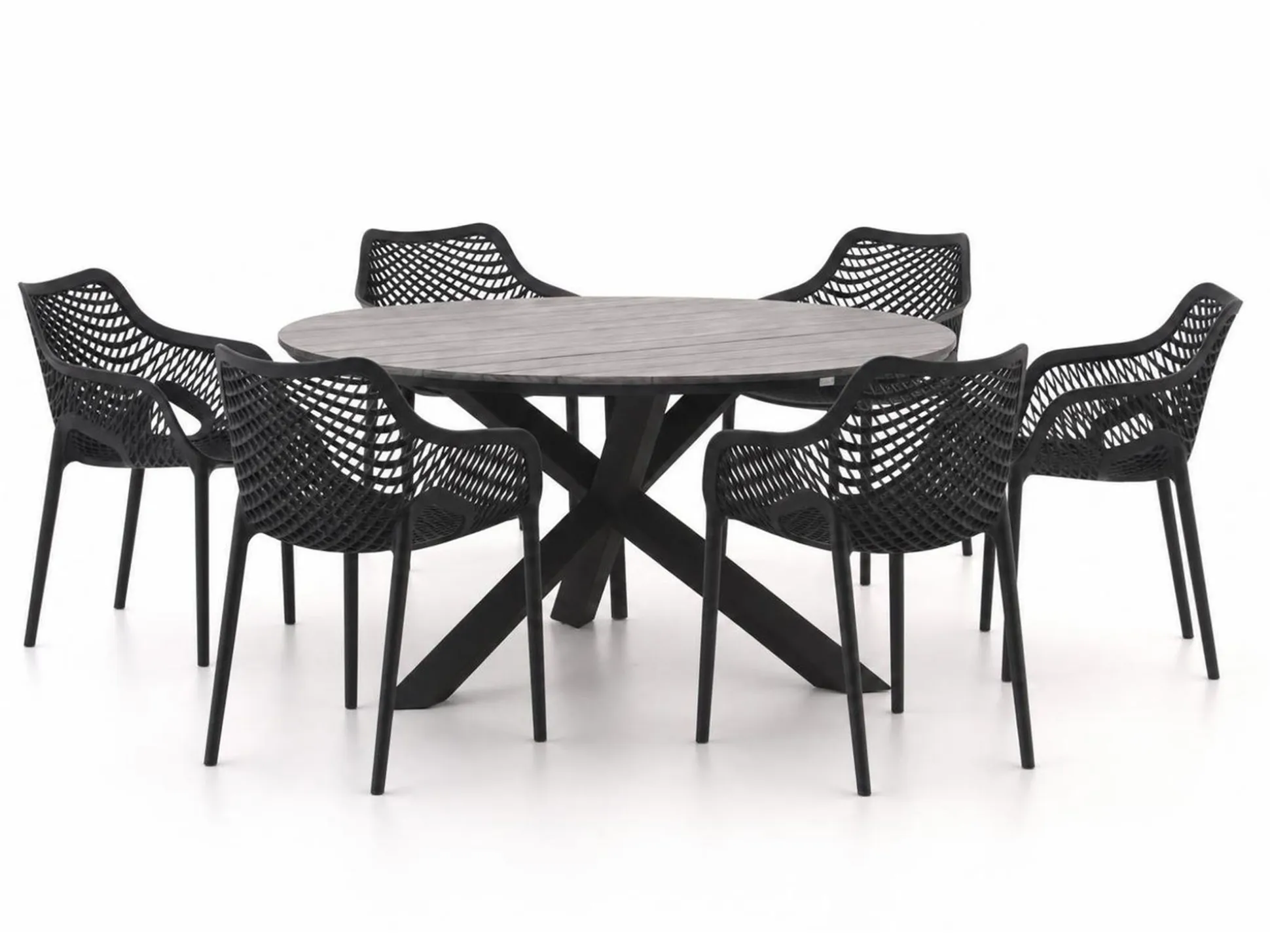 Forza Ripi/Fidenza ø149cm dining tuinset 7-delig stapelbaar