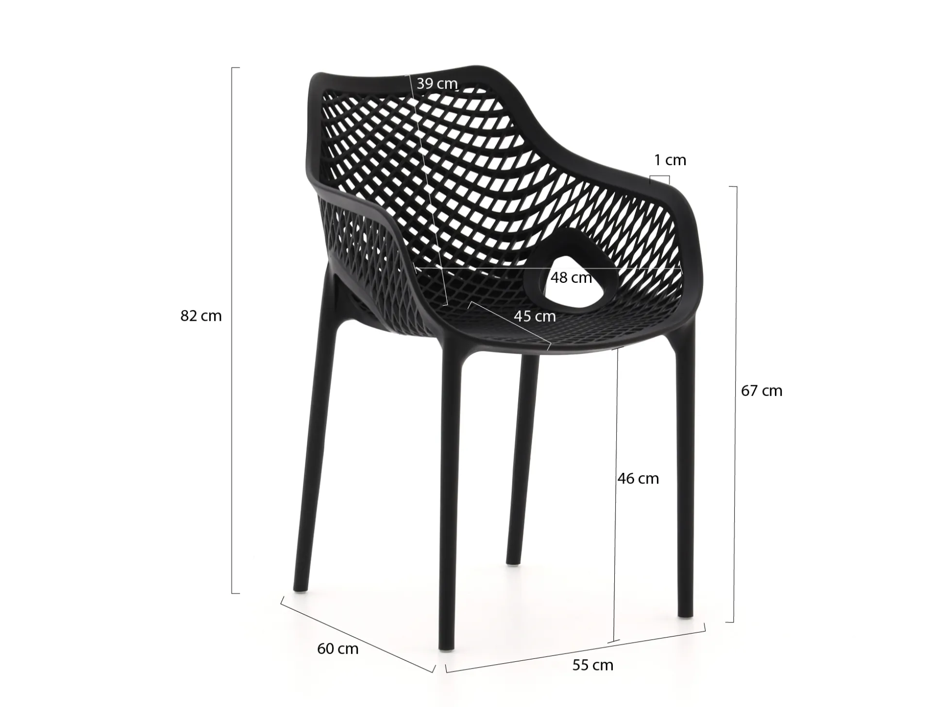 Forza Ripi/Fidenza ø149cm dining tuinset 7-delig stapelbaar