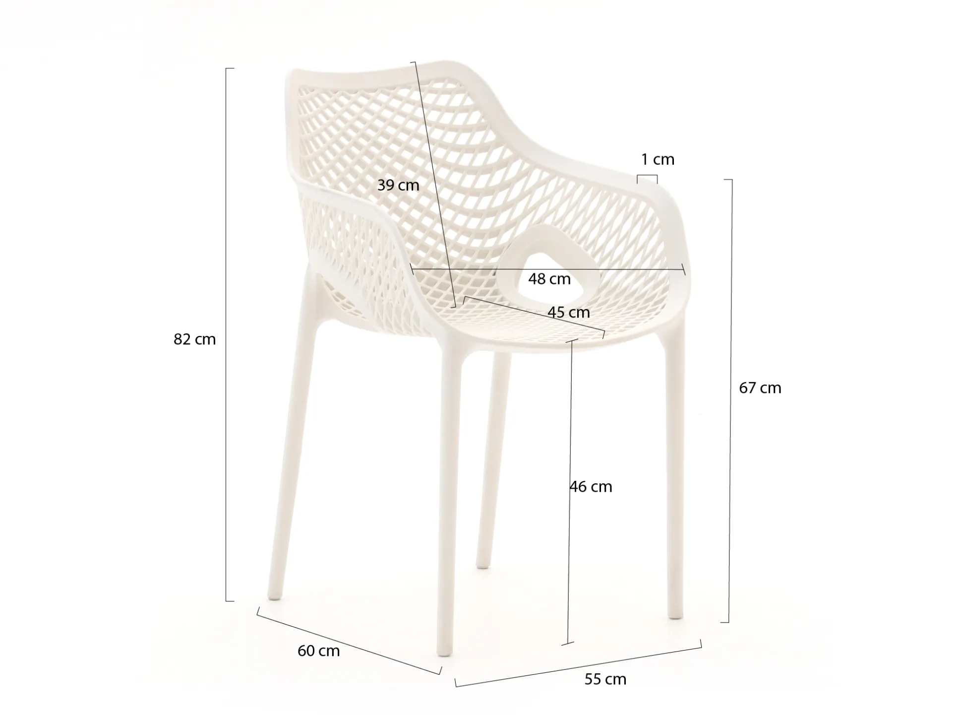 Forza Ripi/Fidenza ø149cm dining tuinset 7-delig stapelbaar