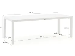 Forza Ripi/Menzano 220cm dining tuinset 7-delig stapelbaar