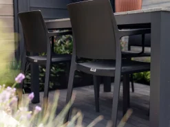 Forza Sile/Canzo 120cm dining tuinset 5-delig stapelbaar inklapbaar