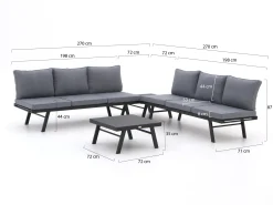 Forza Vadena hoek loungeset 4-delig verstelbaar