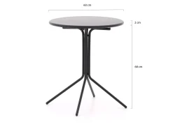 Forza Vico/Aziano ø60cm dining tuinset 3-delig stapelbaar