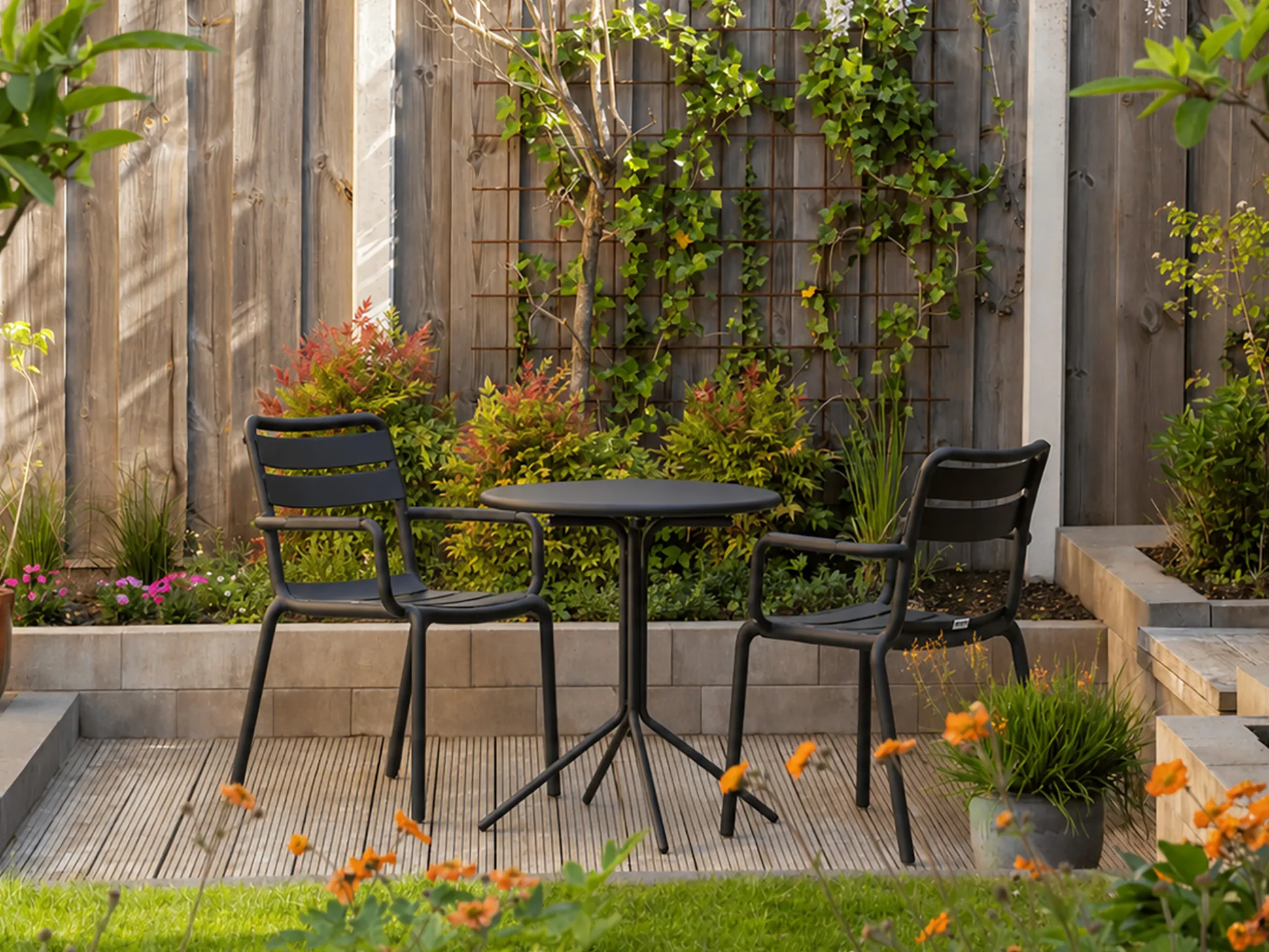 Forza Vico/Aziano ø60cm dining tuinset 3-delig stapelbaar