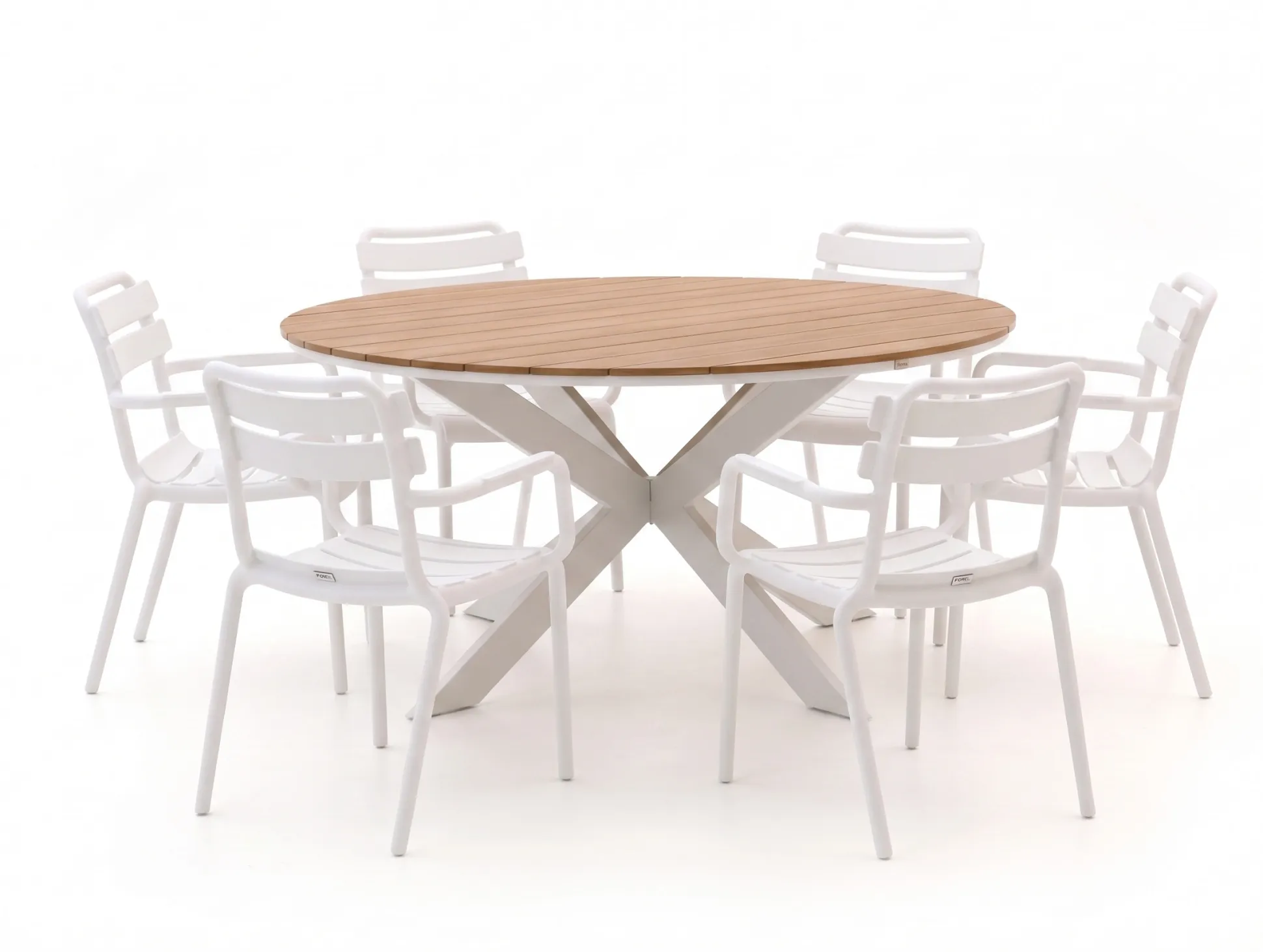 Forza Vico/Fidenza ø149cm dining tuinset 7-delig stapelbaar