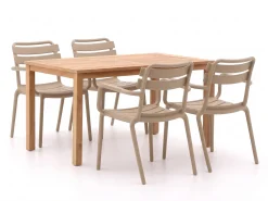 Forza Vico/Liverpool 145cm dining tuinset 5-delig stapelbaar