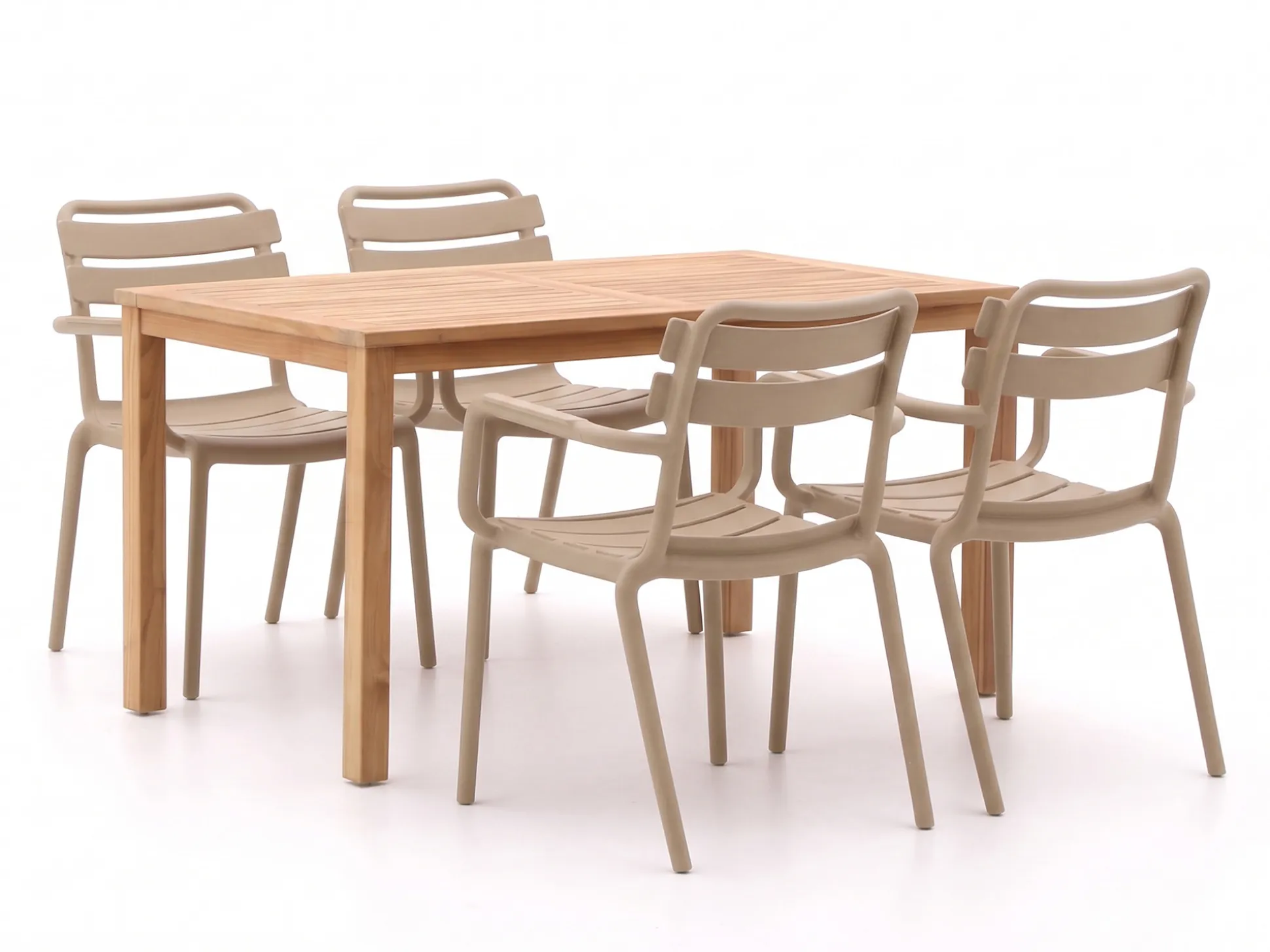 Forza Vico/Liverpool 145cm dining tuinset 5-delig stapelbaar