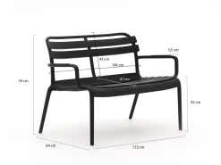 Forza Vico lounge tuinbank 115cm stapelbaar