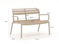 Forza Vico lounge tuinbank 115cm stapelbaar