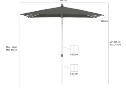 Glatz Alu-Smart parasol 200x200cm
